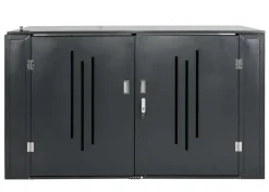 MCW 2er-Fahrradgarage -K64, Fahrradbox Gerätehaus Fahrradunterstand mit Deckel, abschließbar Metall, 121x202x100cm