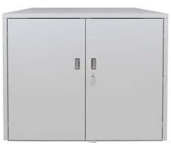 3er-Fahrradgarage -P93, Fahrradunterstand FahrradboxBikebox, abschließbar verzinkter Stahl 124x148x208cm ~ hellgrau ^ MCW Sale