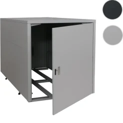 2er-Fahrradgarage -P93, Fahrradunterstand FahrradboxBikebox, abschließbar verzinkter Stahl 123x113x208cm ~ hellgrau ^ MCW Discount