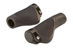 Ergo-Griffe, mit Schraubbefestigung und Lenkerstopfen, passend für Lenker mit Drehgriffschaltung, Länge: 132 mm (links), 98 mm (rechts), Farbe: schwarz (Produkt aktuell ausverkauft) ^ Prophete