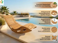Prestige Home Living Outdoor Ergonomische Schwungliege aus Akazienholz, klappbar - FSC® zertifiziert Sale