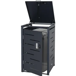 1er-Mülltonnenverkleidung -E83, Mülltonnenbox Mülltonnenabdeckung, erweiterbar 103x60x62cm ~ anthrazit, Stahl 24kg ^ MCW New