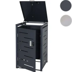 1er-Mülltonnenverkleidung -E83, Mülltonnenbox Mülltonnenabdeckung, erweiterbar 103x60x62cm ~ anthrazit, Stahl 24kg ^ MCW New