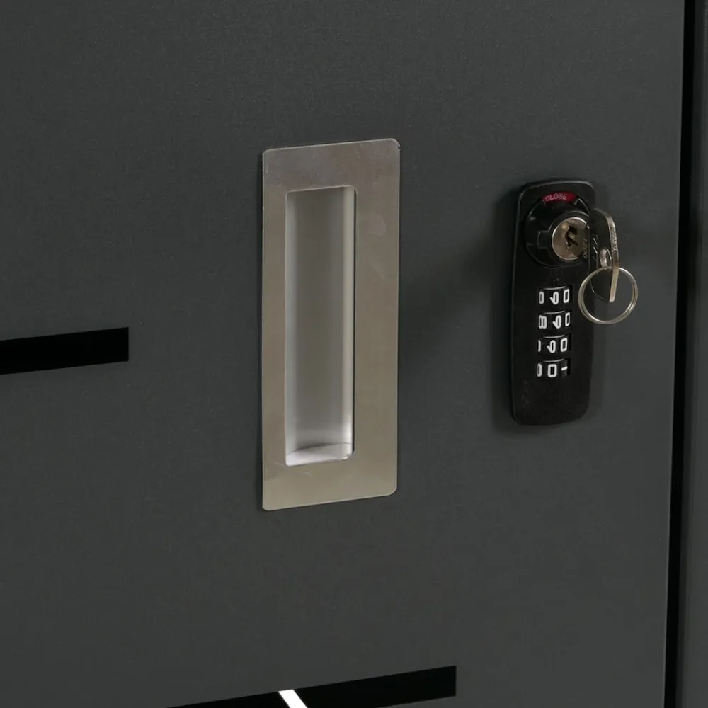 4er-Mülltonnenverkleidung -E83, Mülltonnenbox Mülltonnenabdeckung, erweiterbar 117x263x80cm ~ anthrazit, Stahl 108kg ^ MCW Discount