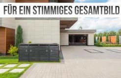 4er-Mülltonnenverkleidung -E83, Mülltonnenbox Mülltonnenabdeckung, erweiterbar 117x263x80cm ~ anthrazit, Stahl 108kg ^ MCW Discount