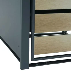 1er Mülltonnenverkleidung -J81, Mülltonnenbox, erweiterbar, Metall 32kg, anthrazit ~ gold ^ MCW Discount