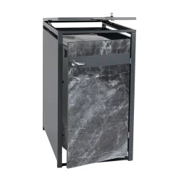 1er Mülltonnenverkleidung -J82, Mülltonnenbox, erweiterbar, Metall 32kg, anthrazit ~ Marmor-Optik dunkel ^ MCW Discount