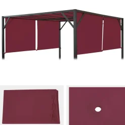 Ersatzbezug für Dach Pergola Pavillon Beja 4x4m ~ bordeaux-rot ^ MCW Outlet