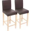 2er-Set Barhocker Cesena Leder ~ braun, helle Füße ^ MCW Outlet