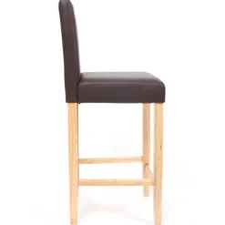2er-Set Barhocker Cesena Leder ~ braun, helle Füße ^ MCW Outlet