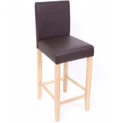2er-Set Barhocker Cesena Leder ~ braun, helle Füße ^ MCW Outlet