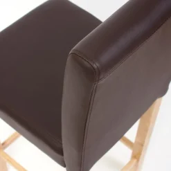 2er-Set Barhocker Cesena Leder ~ braun, helle Füße ^ MCW Outlet
