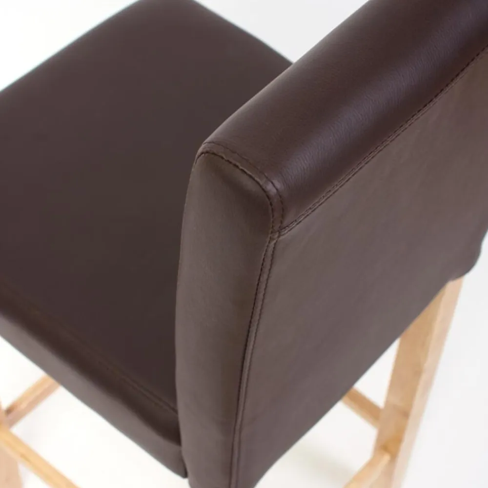 2er-Set Barhocker Cesena Leder ~ braun, helle Füße ^ MCW Outlet