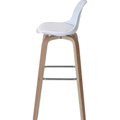 MCW 2er-Set Barhocker -A89, Barstuhl Tresenhocker mit Lehne ~ Kunstleder, weiß New