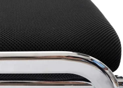 4er-Set Besucherstuhl H401, Konferenzstuhl stapelbar, Stoff/Textil ~ Sitz schwarz, Füße chrom ^ MCW Hot