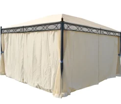 4er-Set Seitenwand für Pergola Calpe, Ersatzseitenwand Pavillon 4x3m, Polyester ~ creme ^ MCW Hot
