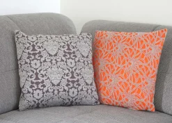 MCW 2er Set Zierkissen Barock + Blumen, Sofakissen Deko-Kissen mit Füllung 45x45cm New