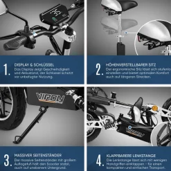 Viron E-Scooter - VR-1500-EEC - mit Straßenzulassung - schwarz Clearance