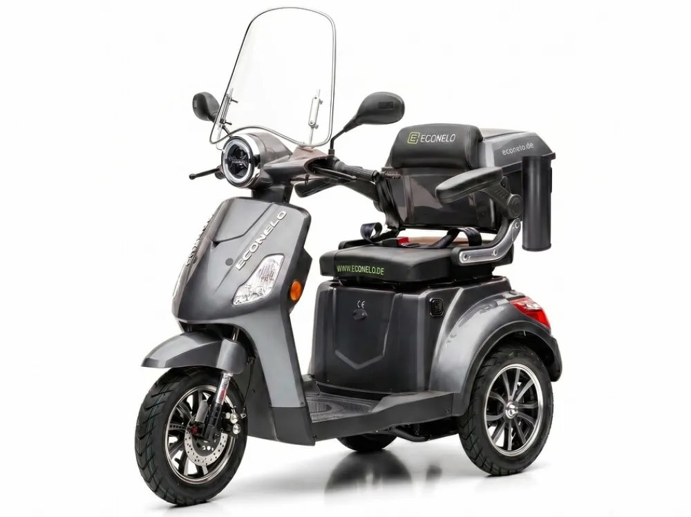 E-Seniorenmobil Denia, Lithium-Akku, 3-Rad, 1000 Watt, Grau ^ ECONELO Hot