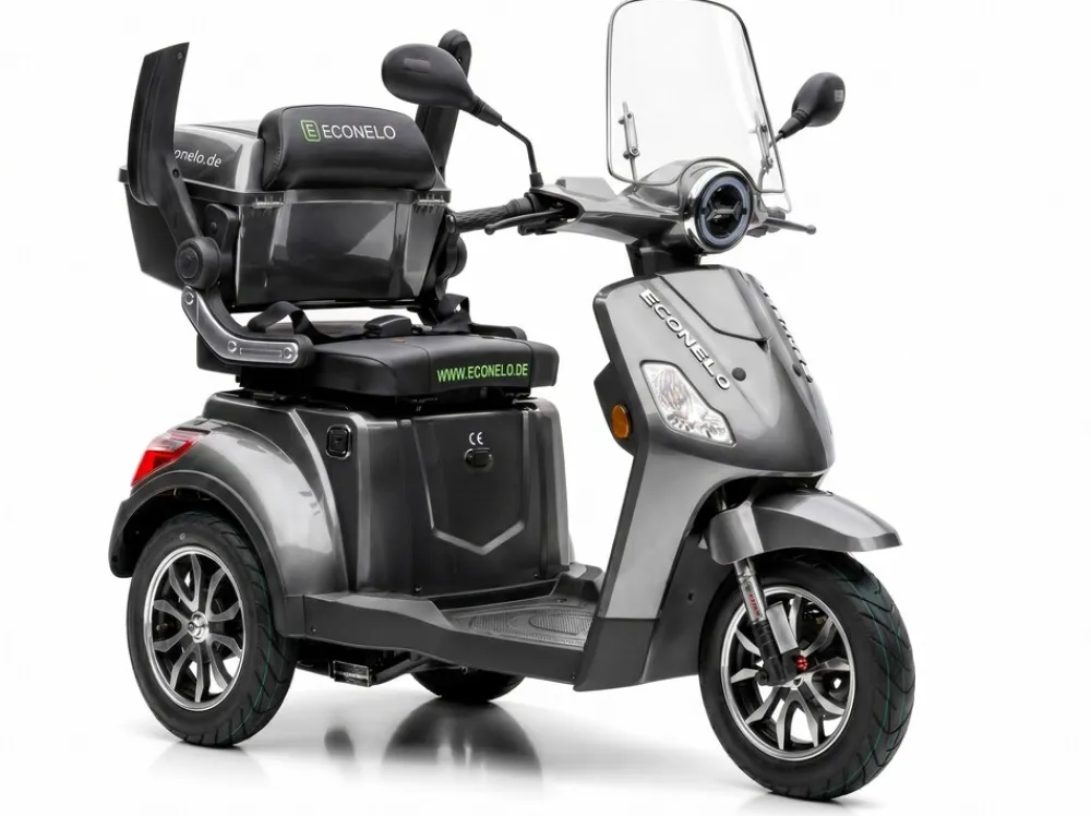 E-Seniorenmobil Denia, Lithium-Akku, 3-Rad, 1000 Watt, Grau ^ ECONELO Hot