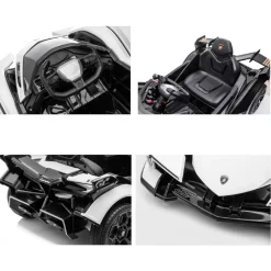 Es-Toys Kinder Elektroauto Lamborghini V12 Vision Gran Turismo Fernbedienung MP3 schwarz weiß New