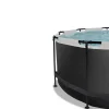 Black Leather Optic Pool ø360x122cm mit Abdeckung und Sandfilterpumpe - schwarz ^ Exit Outlet