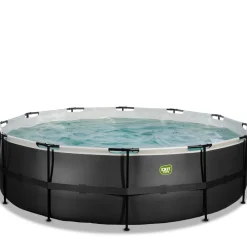 Exit Black Leather Pool ø488x122cm mit Sandfilterpumpe - schwarz Sale