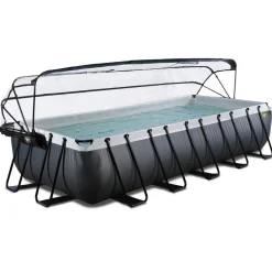 Exit Black Leather Pool 540x250x100cm mit Sandfilterpumpe und Abdeckung - schwarz New