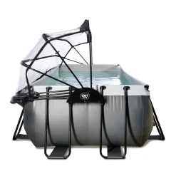 Exit Black Leather Pool 540x250x100cm mit Sandfilterpumpe und Abdeckung - schwarz New