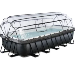 Exit Black Leather Pool 540x250x100cm mit Sandfilterpumpe und Abdeckung - schwarz New