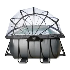 Exit Black Leather Pool 540x250x100cm mit Sandfilterpumpe und Abdeckung - schwarz New