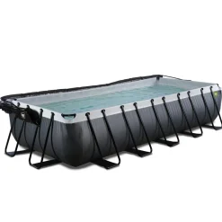 Exit Black Leather Pool 540x250x100cm mit Sandfilterpumpe und Abdeckung - schwarz New