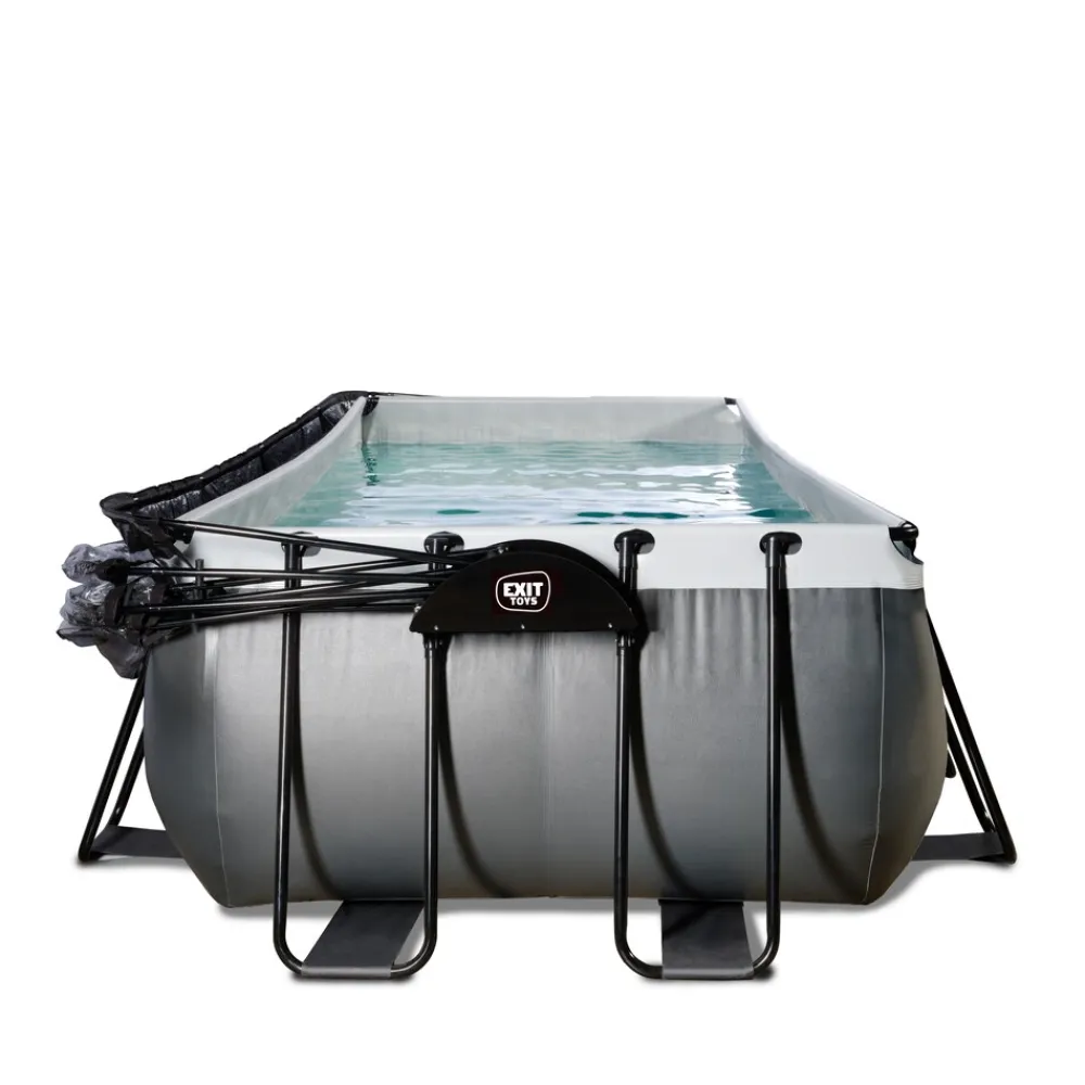 Exit Black Leather Pool 540x250x100cm mit Sandfilterpumpe und Abdeckung - schwarz New