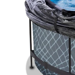Exit Frame Aufstellpool Stone ø360x122cm mit Sandfilterpumpe und Abdeckung, versch. Ausführungen Outlet