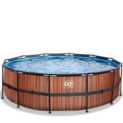 Frame Pool ø450x122cm mit Sandfilterpumpe - Holz Optik ^ Exit Outlet