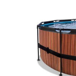 Frame Pool ø450x122cm mit Sandfilterpumpe - Holz Optik ^ Exit Outlet