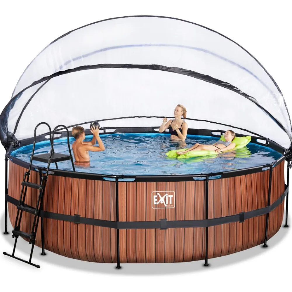 Exit Frame Pool ø450x122cm mit Sandfilterpumpe und Abdeckung, versch. Ausführungen