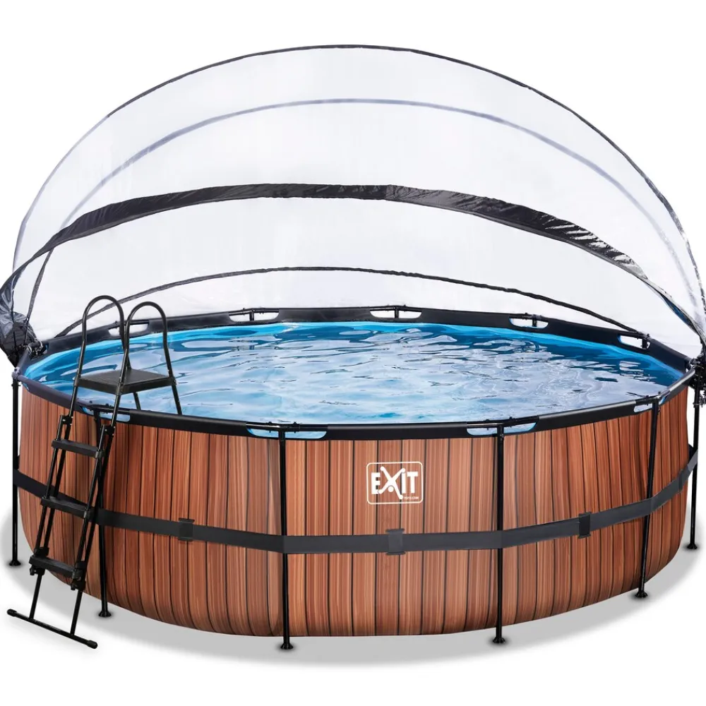 Exit Frame Pool ø450x122cm mit Sandfilterpumpe und Abdeckung, versch. Ausführungen
