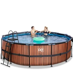 Exit Frame Pool ø450x122cm mit Sandfilterpumpe und Abdeckung, versch. Ausführungen