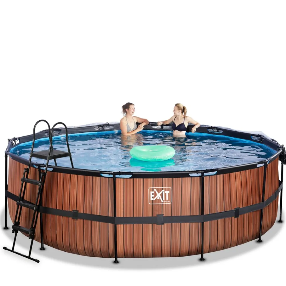 Exit Frame Pool ø450x122cm mit Sandfilterpumpe und Abdeckung, versch. Ausführungen