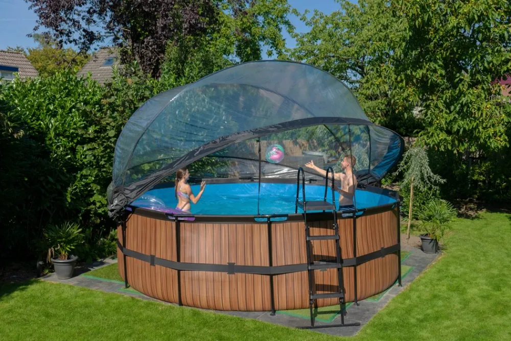 Exit Frame Pool ø450x122cm mit Sandfilterpumpe und Abdeckung, versch. Ausführungen