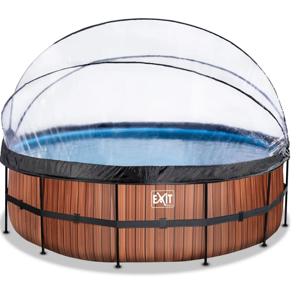 Exit Frame Pool ø450x122cm mit Sandfilterpumpe und Abdeckung, versch. Ausführungen