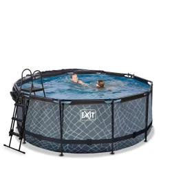 Exit Frame Pool ø360x122cm mit Sandfilterpumpe, Abdeckung + Wärmepumpe versch. Ausführungen
