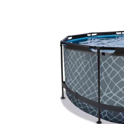 Exit Frame Pool ø360x122cm mit Sandfilterpumpe, Abdeckung + Wärmepumpe versch. Ausführungen