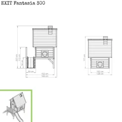 Holzspielhaus Fantasia 300, natur ^ Exit