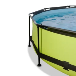 Lime Pool ø360x76cm mit Abdeckung und Filterpumpe - grün ^ Exit