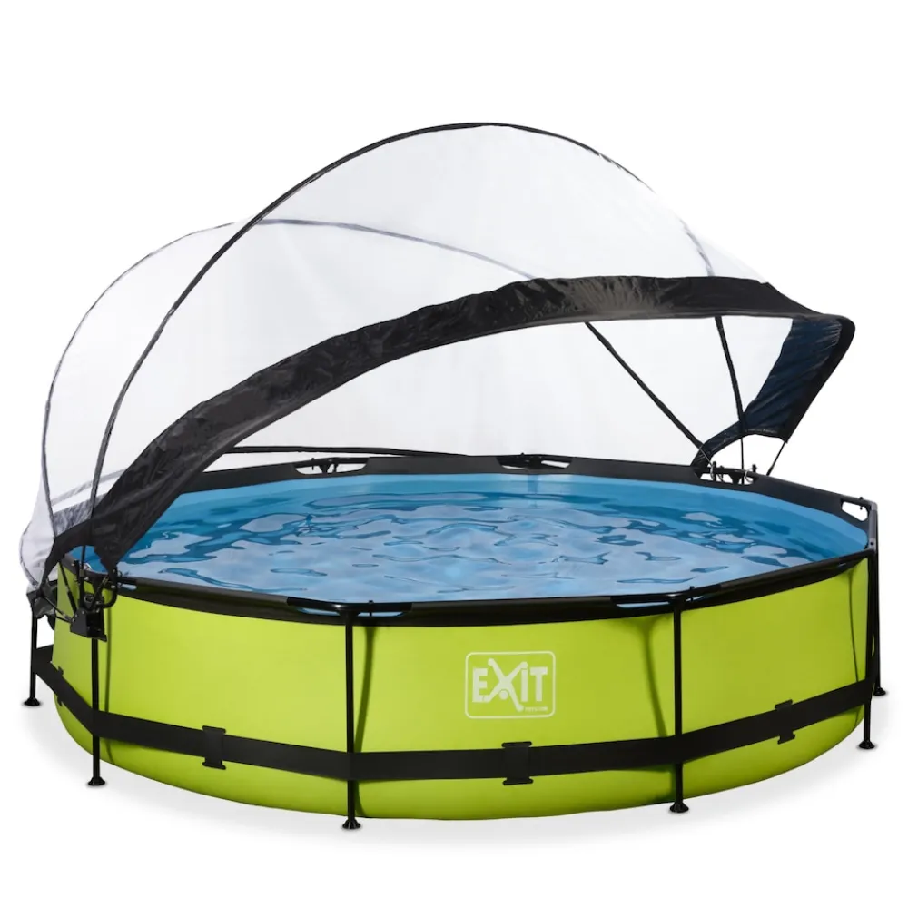 Lime Pool ø360x76cm mit Abdeckung und Filterpumpe - grün ^ Exit