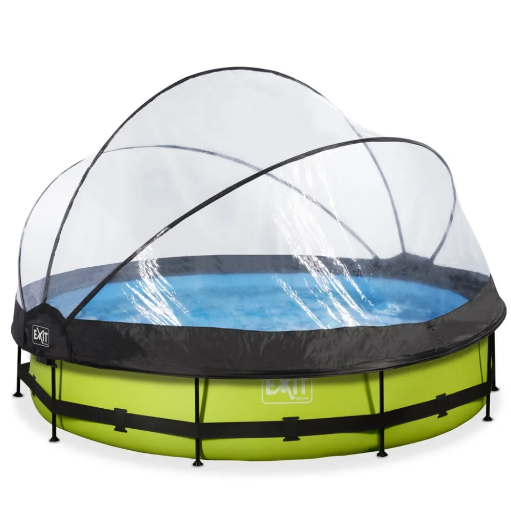 Lime Pool ø360x76cm mit Abdeckung und Filterpumpe - grün ^ Exit