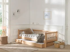 vipack FAGUS Day-Bett mit Liegefläche 90 x 200 cm, inkl. Lattenrost und Bettschublade, Ausf. Buche massiv natur Clearance