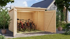 Karibu Holztechnik Fahrradgarage aus Fichtenholz mit 4 Stellplätzen in natur oder terragrau naturbelassen Best